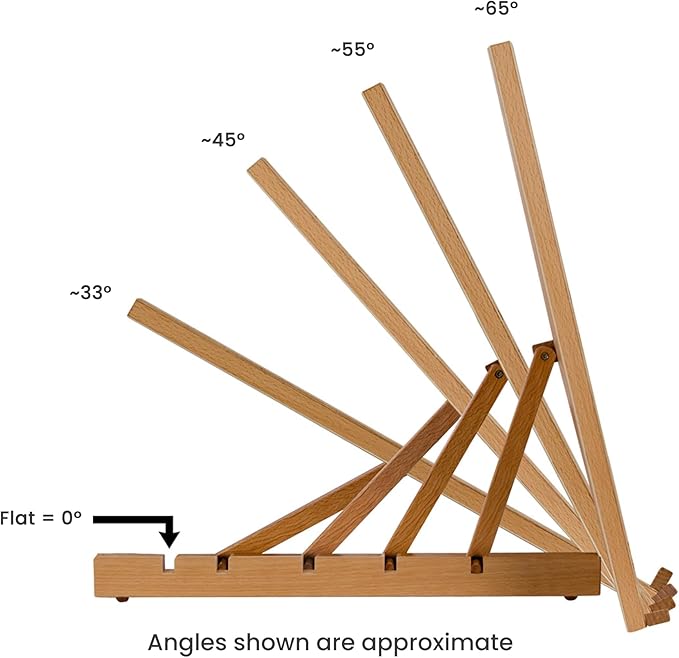 SoHo Urban Artist 12x16-3 Pack - Adjustable Portable Drawing Board Stand Easel, 5 Positions, Natural Beechwood Finish