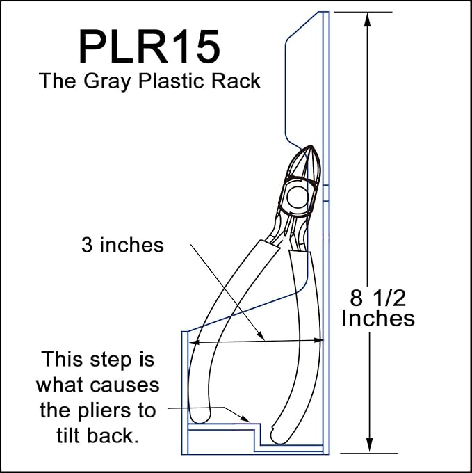 Pliersrack PLR15 Plier Organizer - Sturdy Plastic 15 Pliers Holder For Tool Box or Pegboad Organization, Plier Rack Tool Organizers For Toolboxes And Storage