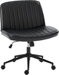 OLIXIS Wide Criss Cross Swivel Desk Chair – Black