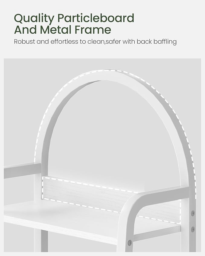 CHOEZON 5 Tier Ladder Shelf with Drawer, Tall Ladder Bookshelf, Standing Bookcase with Metal Frame for Living Room, Bathroom, Home Office, Study, Balcony, White TCJ07WB