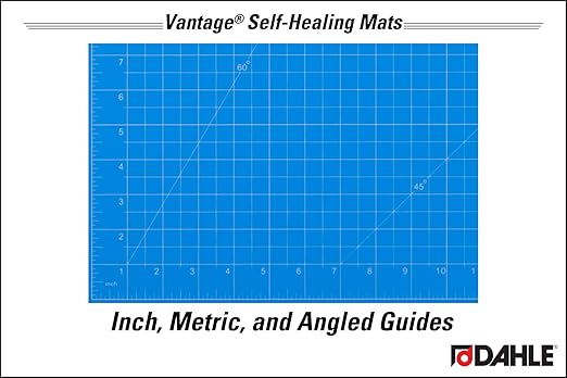 Dahle Vantage 10690 Premium Self-Healing Cutting Mat, 9"x12", 1/2" Grid, 5 Layers for Max Healing, Perfect for Crafts & Sewing, Blue