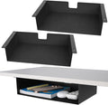 2 Pack Under Desk Shelf - 13 Inch Under Desk Storage Shelf, Metal -Under Desk Organizer - Under Shelf Storage for Office Tables & Workstations