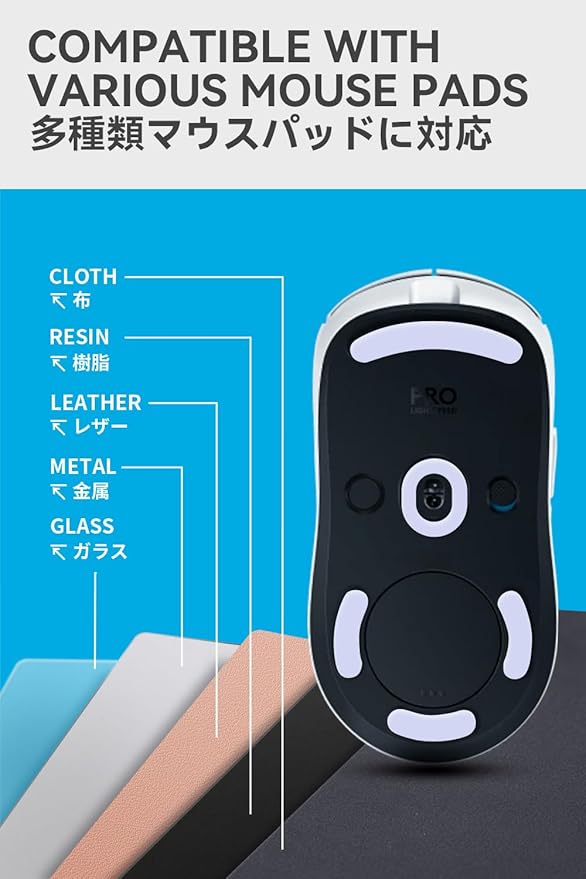 2Sets of TALONGAMES Rounded Curved Edges Mouse Skates Feet Compatible with Logitech G PRO 2 Lightspeed Wireless Gaming Mouse Feet Replacement,0.8mm,Pure PTFE Material Super Smooth Glide Pads