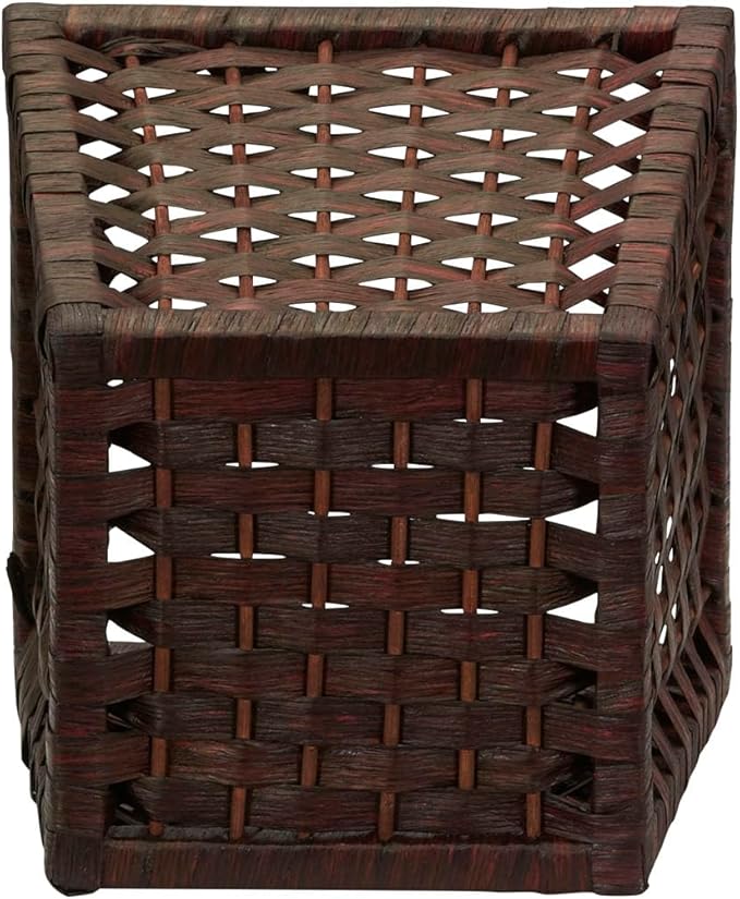 Household Essentials Woven Waste Basket, 3 Gallons, HandWoven Paper Rope with Removable Plastic Liner, Durable Wood Frame, Wide and Open Top for Easy Access, Decorative, Brown