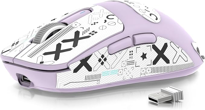 ATTACK SHARK X3 Wireless Gaming Mouse, 49g Bluetooth/2.4G/USB-C Ergonomic Computer Mouse, PAW3395 26K DPI Sensor, 200h Battery Life, Programmable Buttons, Gaming Accessories for PC/Laptop/Mac