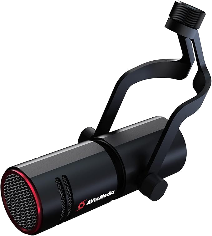 AVerMedia Live Streamer MIC 330 - Creators Cardioid Dynamic XLR Microphone for Live Streaming and Podcasting (AM330) ,Black