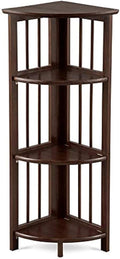 Casual Home Mission 4-Shelf Corner Folding Bookcase, Truffle Brown