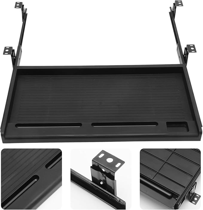 jojofuny 1 Set of Keyboard Tray Under Desk, Keyboard Sliding Tray Under Desk, Drawer Slide, Shelf, for Home and Office