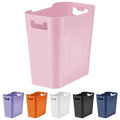 Small Pink Trash Can Wastebasket, 2.9 Gallon Plastic Garbage Can Waste Basket for Narrow Spaces Bathrooms Laundry Room Kitchens Offices Kids Rooms (Pink)