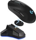 Logitech G703 Lightspeed Wireless Gaming Mouse | Hero Sensor, 25k DPI, 6 Programmable Buttons, RGB Lighting, Rubber Grip, Adjustable Weight, PC/Mac | with Signature Series Charging Dock