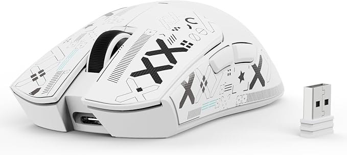 ATTACK SHARK X11SE Lightweight Wireless Gaming Mouse, 59g Tri-Mode BT/2.4G Wireless/Wired Gaming Mouse, PixArt PAW3311 Gaming Sensor, 22000 DPI, Office Mice with Tape for PC/Xbox/Win/Mac (White)