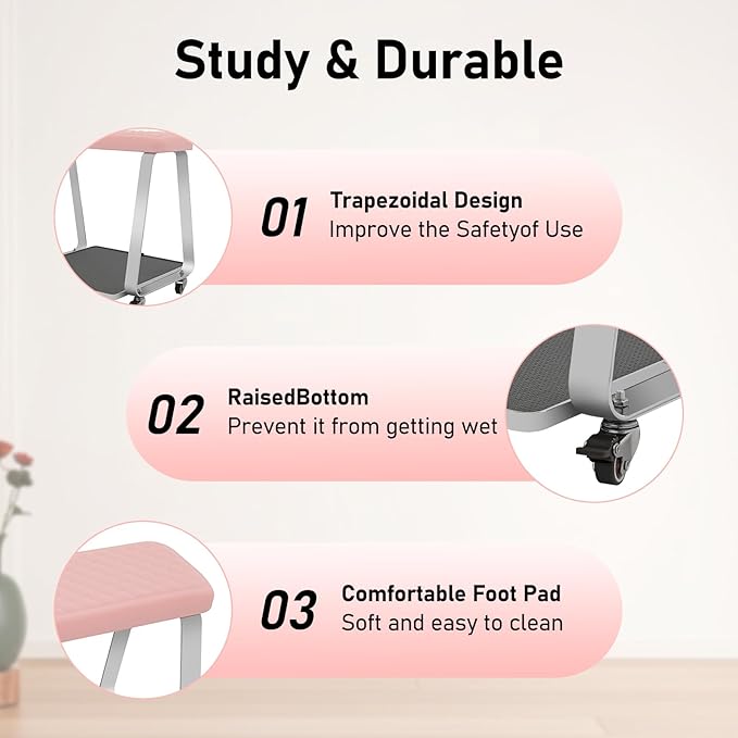 Pedicure Foot Rest for Nail Tech Nail Salon, Nail Stand,PU Leather Foot Nail Stand Rest for Home and Salon Use Pedicure Station (Pink)