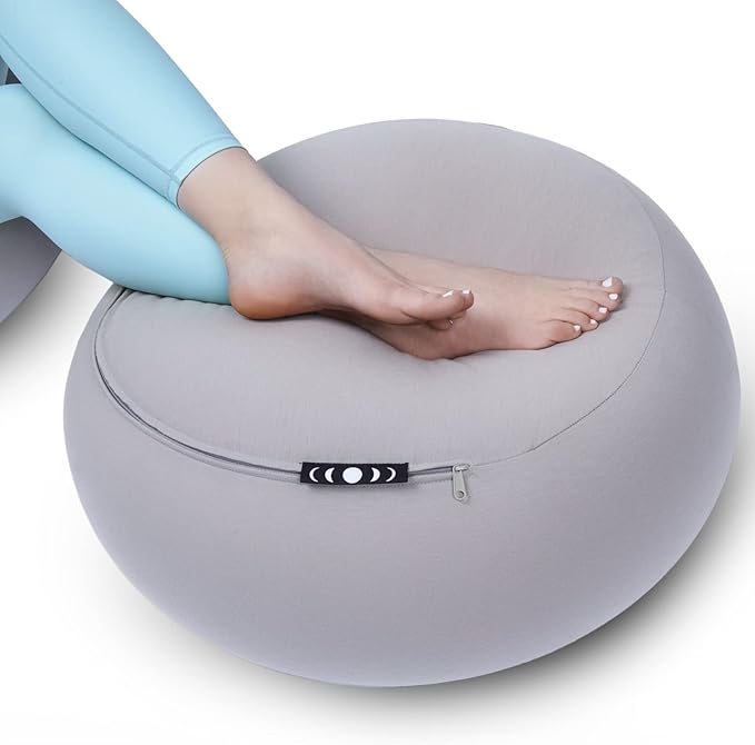 Moon Pod Lunar Lift Footrest for Bean Bag Chair - 20" x 8" Zero-Gravity Micro-Bead Stuffed for Stress, Relaxation & Comfort for Circulation (Gray)