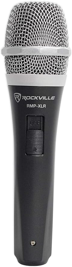 Rockville RMP-XLR Dynamic Super Cardioid Microphone, 10ft XLR Cable, Rugged Plastic Body, Clear Sound, M-06 Cartridge, for Vocals and Instruments