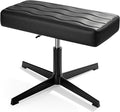 VECELO Under Desk Footrest, PU Ergonomic Foot Rest with Comfort Padding, Height Adjustable for Relieving Leg Pain, Stiffness, Black