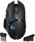 Logitech G502 Lightspeed Wireless Gaming Mouse | Hero Sensor, 25,600 DPI, 11 Programmable Buttons, Tunable Weights, RGB Lighting, Onboard Memory, PC/Mac | Signature Series Microfiber Cloth