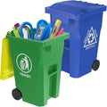 Wiosi Mini Garbage Trash Pen Holder for Desk, Pack of 2, Blue & Green, Tiny Recycle Bin Pencil Holder | Storage for Pencils & Pens | Office Stationery to Organize the Desk | Ideal for Student Work