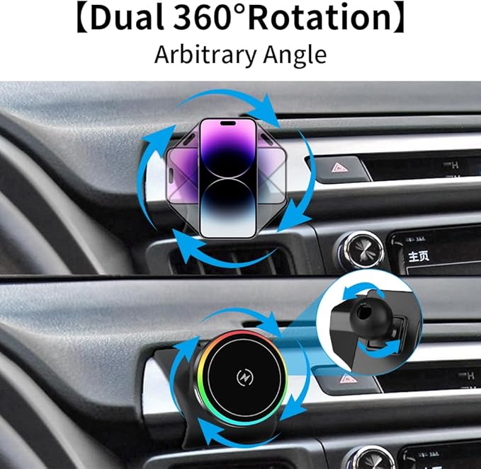 Car Magnetic Phone Mount for Toyota RAV4 2013 2014 2015 2016 2017 2018 Auto Interior Accessories Best Cellphone Holder Fast 15W Wireless Charger Cell Phones Charging Screen Stand Accessory