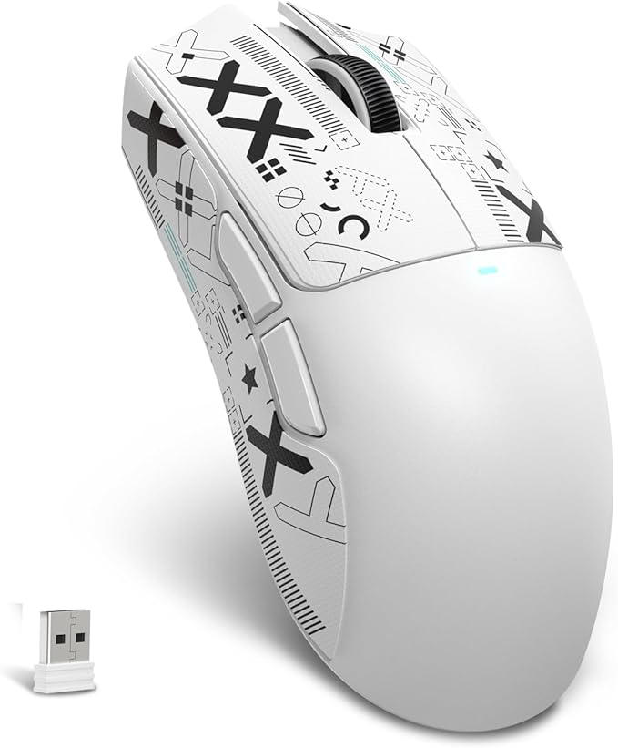 ATTACK SHARK X11SE Ultra-Light Wireless Gaming Mouse,Tri-Modes BT5.2/Type-C Wired/2.4G,PixArt PAW3311 Gaming Sensor,22KDPI,5 Programmable Buttons for Laptop,PC,Mac Gamer(White&Sticker)