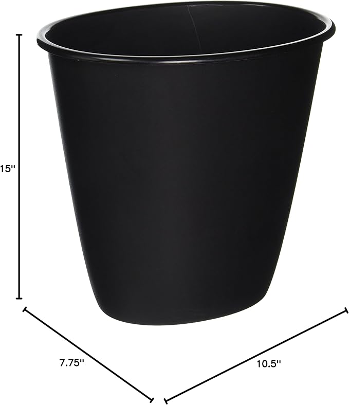 STERILITE 10119012 1.5 Gallon Black Wastebasket