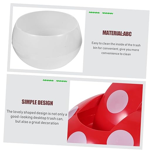 PRETYZOOM Slim Trash Can Lid Desktop Recycle Bin Countertop for Office Home Kitchen Cute Mushroom Shape Trash Can