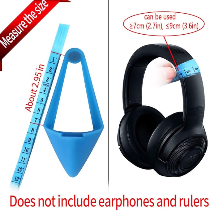 Glow in Dark Silicone Cat Kitty Ears Lovely Fluorescent Cat Ears Compatible for Bose/Razer/HyperX/Corsair/SteelSeries Arctis/Edifier Gaming Headphones (Blue)
