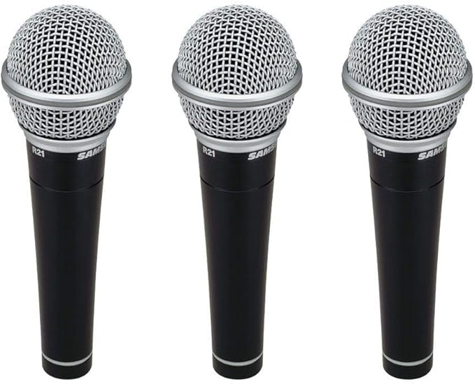Samson R21 Dynamic Vocal Microphone - 3-Pack with Case