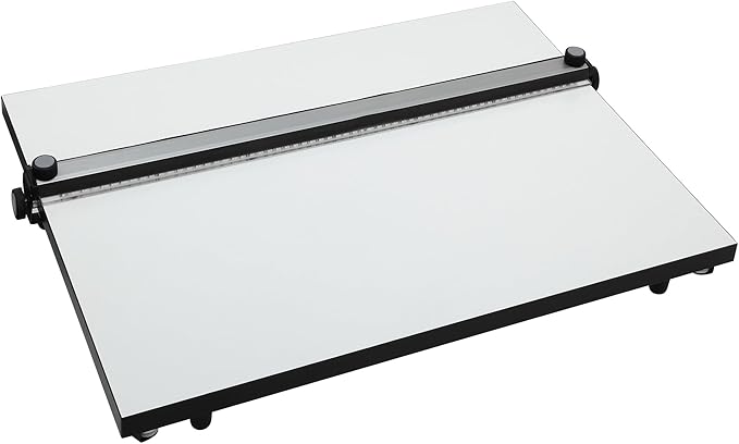 Acurit PXB 23” x 31” Drawing Board for Artists and Designers - Portable Workspace for Drawing, Sketching, Drafting, Painting - Fixed Angled Laminated Surface with Ruler and Parallel Motion Bar