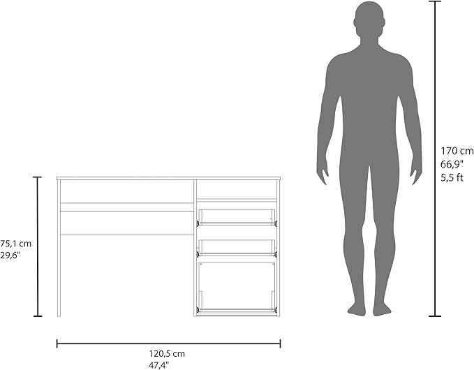 White 3-Drawer Writing Computer Desk Clean and contemporary computer desk design enhances modern workspaces while maintaining a neat and clutter-free environment Two deep drawers provide organized s