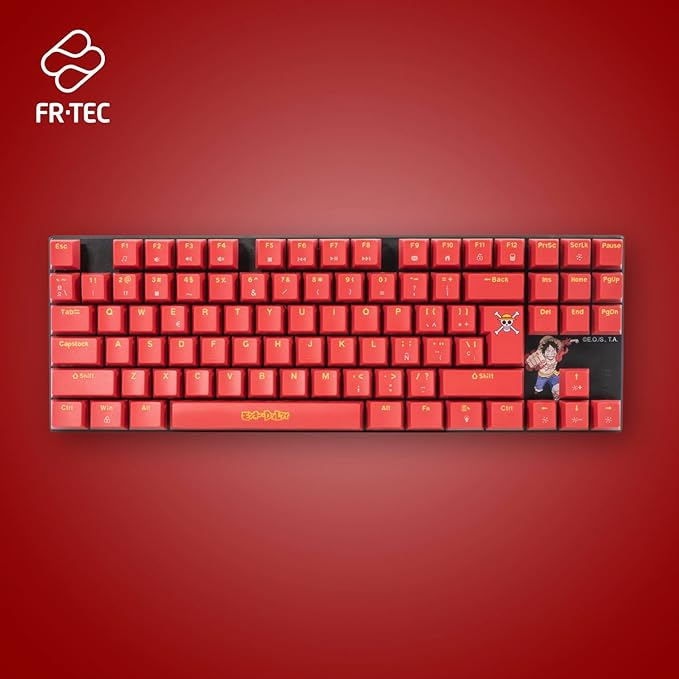 FRTEC - TKL Wired Mechanical Keyboard, One Piece Luffy, Touch Brown, Anti-Ghosting, Compatible with PC, Mac, PS5, Switch, Xbox Series X/S (QWERTY) (One Piece Keyboard)