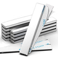 Strong Magnets, Caturledas 10 Pack Heavy Duty Rare Earth Neodymium Magnets with Double Sided Adhesive, Rectangular Bar Magnetic Strip for Refrigerator Kitchen Office Science Craft, 60x10x3 mm, Silver