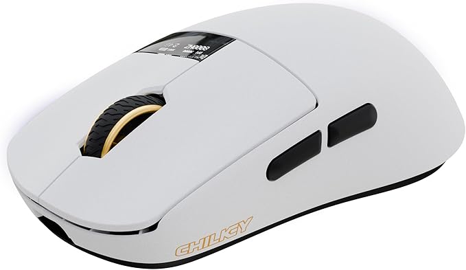 OOCTPK Chilkey Wireless Mouse, Glacier LW 8K L Gaming Mouse with LCD Screen, 8K Polling Rate, 30000 DPI Optical Tracking, 750 IPS, Bluetooth/2.4GHz/USB-C, 47g Ultra-Lightweight, 100 Million Clicks