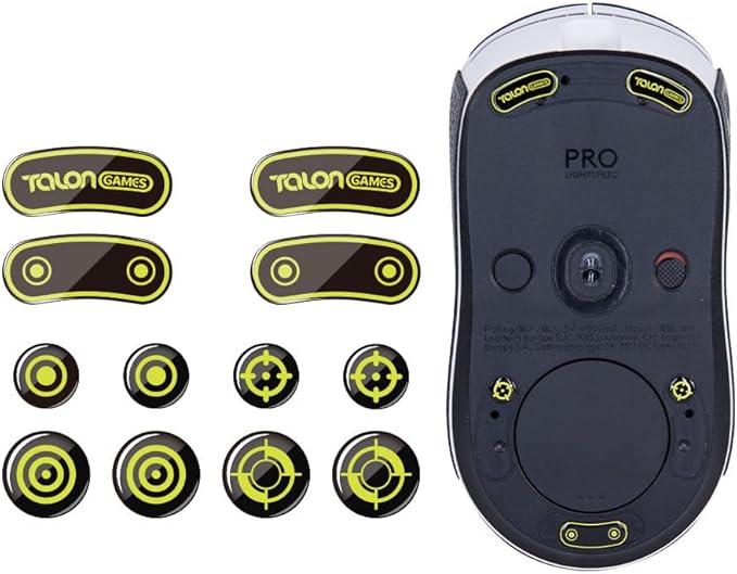 TALONGAMES Curved Edges Ultra Strong Glass Mouse Skates Feet Compatible with Gaming Mouse Feet Replacement,Super Smooth Glide Fast and Durable Sole Universal Size