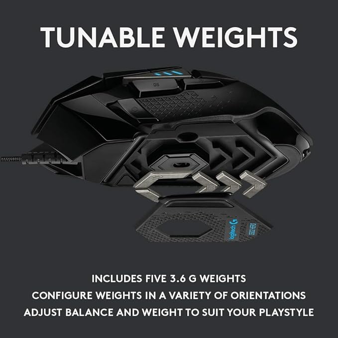 Logitech G935 Over Ear Wireless Headset, Black + Logitech G502 Gaming Mouse 11-Button Gaming Mouse, Black