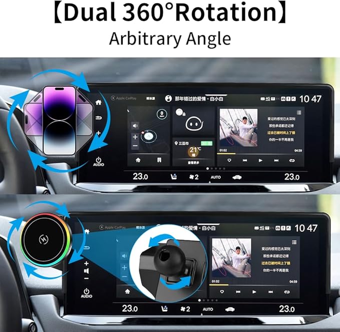 Car Magnetic Phone Mount for 2023 2024 2025 2026 Honda Accord Hybrid Sport/EX-L/Sport-L/Touring [12.3 inch Screen] Auto Accessories Best Cellphone Holder Fast 15W Wireless Charger Cell Phones