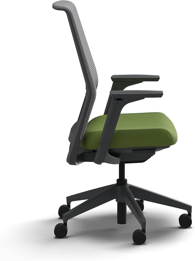 HON Cipher Mesh Office Chair, Standard Cylinder, Height Adjustable Arms, Office Chair with Lumbar Support, Titanium Mesh, Charcoal Frame, Pear