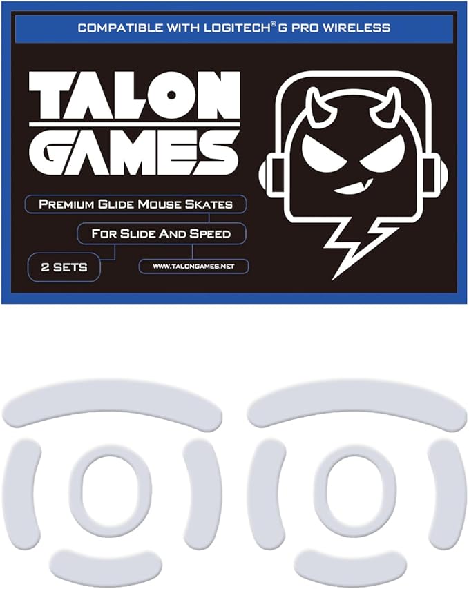 2Sets of TALONGAMES Rounded Curved Edges Mouse Skates Feet Compatible with Logitech G PRO Wireless GPW Gaming Mouse Feet Replacement,0.8mm,Pure PTFE Material with Super Smooth Glide Pads