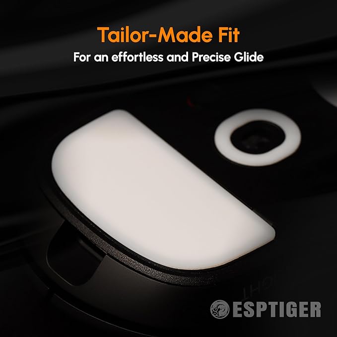 ESPTIGER ICE V2 Gaming Mouse Skates for Logitech G PRO X Superlight 2 - Smooth PTFE Replacement Feet, 2.5D Curved Edges, 3M Adhesive, White