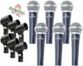 Fat Toad Vocal Cardioid Microphones (Live ResponsePRO Edition) 6-Pack – Handheld Dynamic Mics with Clips for DJ Stage Singing, Studio Recording