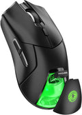 FMOUSE Wireless Gaming Mouse, PAW3311 Sensor, 12,000 DPI, 1,000Hz, Tri Mode (2.4G/Bluetooth/Wired), Ergonomic, USB C Rechargeable, 6 Programmable Buttons, Side Keys Mice for PC/Laptop/Mac (Black)
