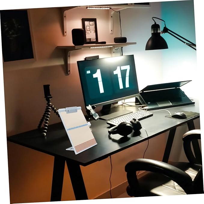 VILLCASE Adjustable Document Holder for Desk with Removable Ruler Pencil Storage Lightweight Plastic Copyholder for Typing Reading at Home Office School