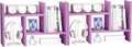 Jerry & Maggie Desktop Organizer Office Storage Rack Adjustable Wood Display Shelf Free Style Double H, Multi-Functional Mini Bookshelf for Desk Natural Stand (Violet/2 Pack)