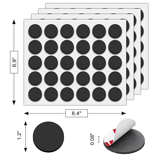 Towjug Magnetic Dots with Adhesive Backing (Diameter 1.2" x 0.08"), 120 Pieces Anisotropy Flexible Sticky Circle Magnets Tape for Classroom, Home, Office
