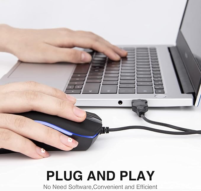 Rii Wired Mouse, RM105 USB Computer Mouse,RGB Optical Office Mice for PC,Computer,Laptop,Desktop,Windows (10 Pack)