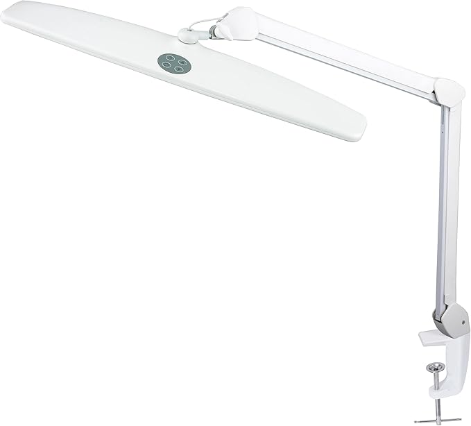 Neatfi XL LED Desk Lamp | 20-Inch Wide Head (White-2, CCT with Clamp)