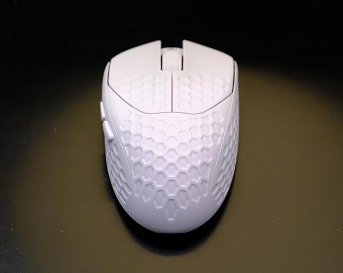GWolves HTR Lightweight Wireless Fingertip Grip Gaming Mouse,~28Gram,8K-Report,Low Latency,PAW3395 26,000CPI,Nrf52840 CPU,6 Programmable Btns,On-Board Memory,PC/Mac and Laptop (No-Honeycomb, White)