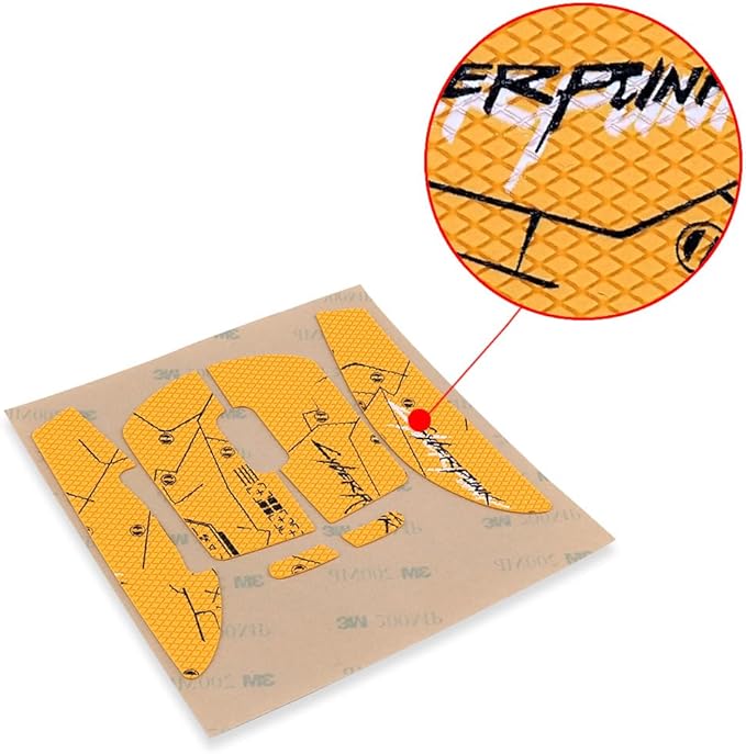 HUYUN Mouse Side Panels/Anti Sweat Paste Grip Tape Replacement for Logit G Pro X Superlight Second Gen Wireless Gaming Mouse (Yellow)