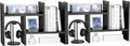 Jerry & Maggie Desktop Organizer Office Storage Rack Adjustable Wood Display Shelf Free Style Double H, Multi-Functional Mini Bookshelf for Desk Natural Stand (Black/2 Pack)