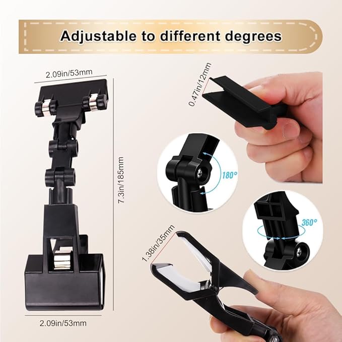ZORZA 4Pcs Flexible Paper Stand for Desk Rotatable Foldable Document Holder Double Head Paper Holder for Typing Computer Monitor Canvas Clamp