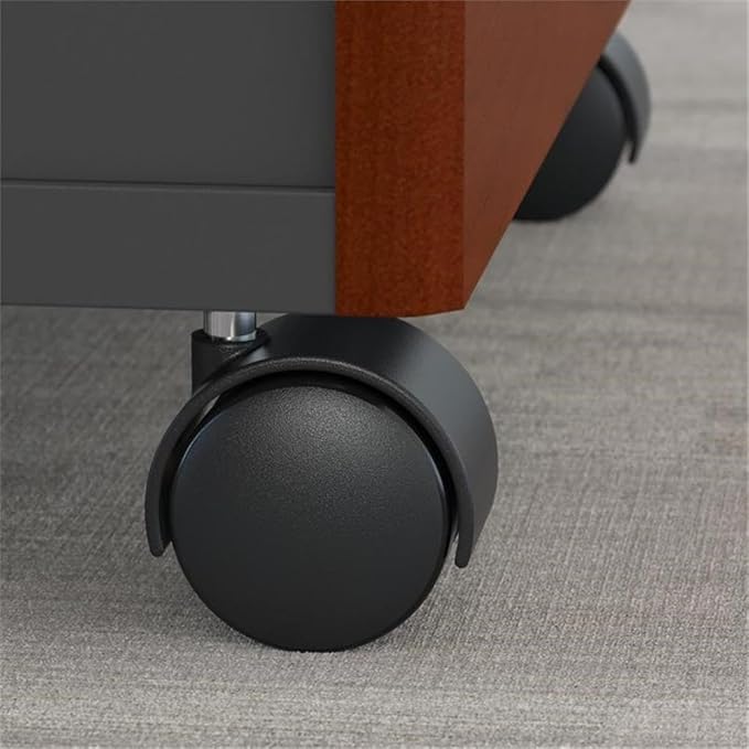 Bush Business Furniture Series C 60W U Shaped Desk with 3 Drawer Mobile File Cabinet in Hansen Cherry